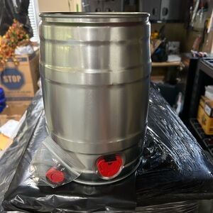 Silver Mini Keg with Red Tap NEW